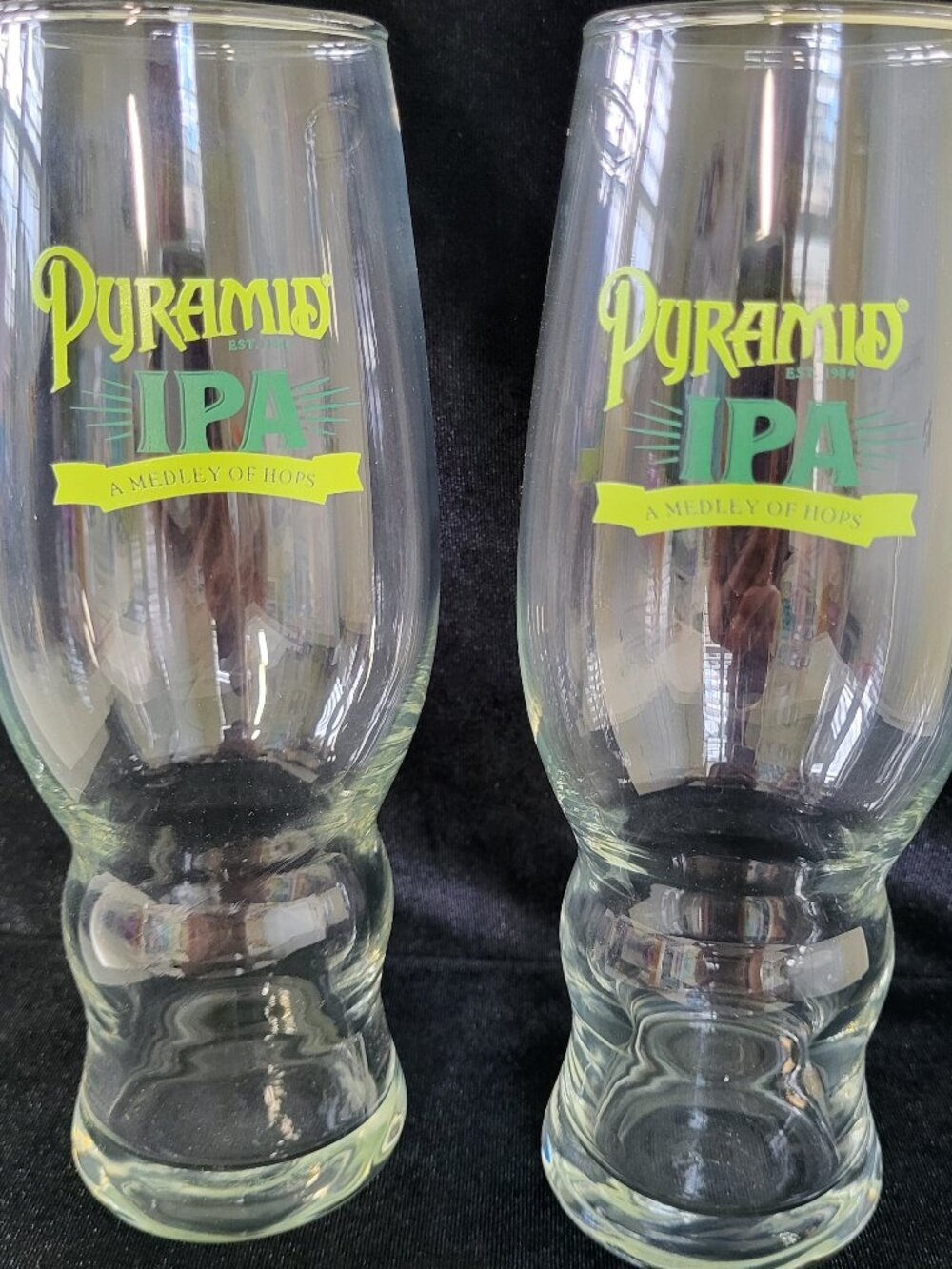 Vintage Pyramid Brewing Co. IPA Beer Glasses - Tulip/Thistle Shape - Set of 4